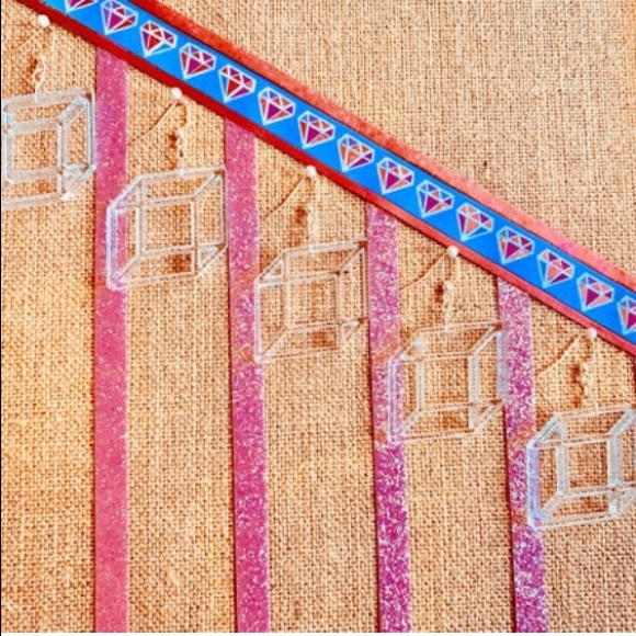 Transparent Prism Earrings - Trigonal Lucite - Picture 2 of 7